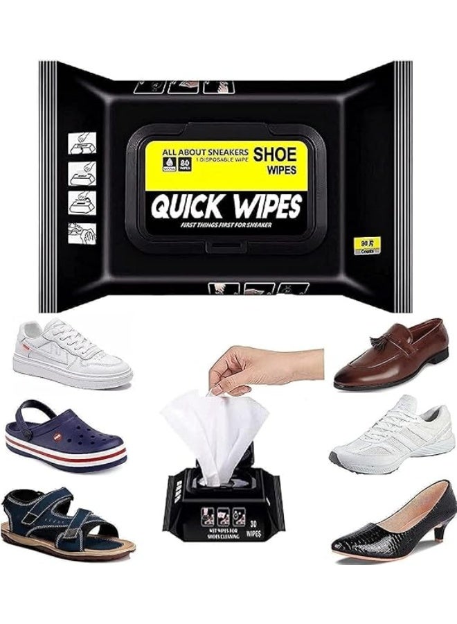 Shoe polish wipes, quick-cleaning wet wipes for sneakers, sandals, and leather shoes. Travel-friendly shoe cleaner for removing dirt and polishing. Quick and convenient shoe care solution - 80 wipes - Image 4